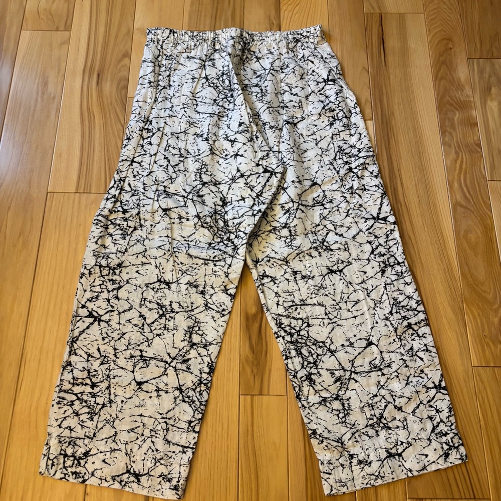 Bryn Walker Linen White Black Patterned Pull On L… - image 5